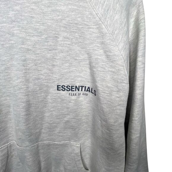 Essentials Fear of God Hoodie Gray With Reflective Lettering Medium - Picture 3 of 8